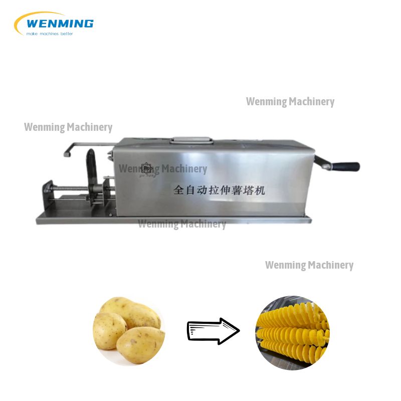 New Spiral Chips Twisted Potato Slicer French Fry Cutter Potato Tower  Making Machine Electric