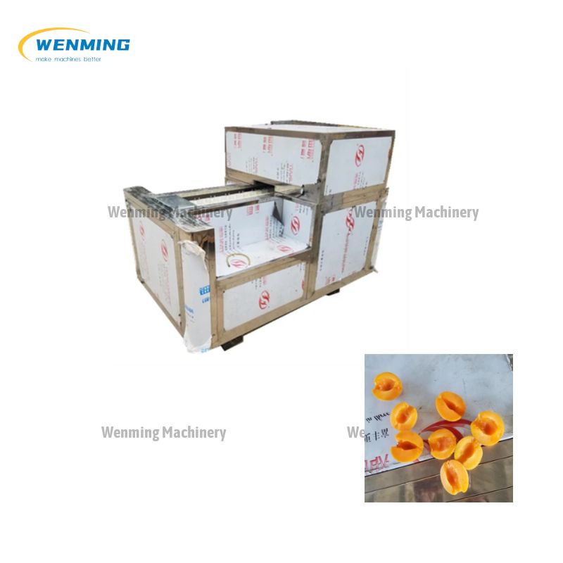 Track-type semi-automatic apricot pitting machine