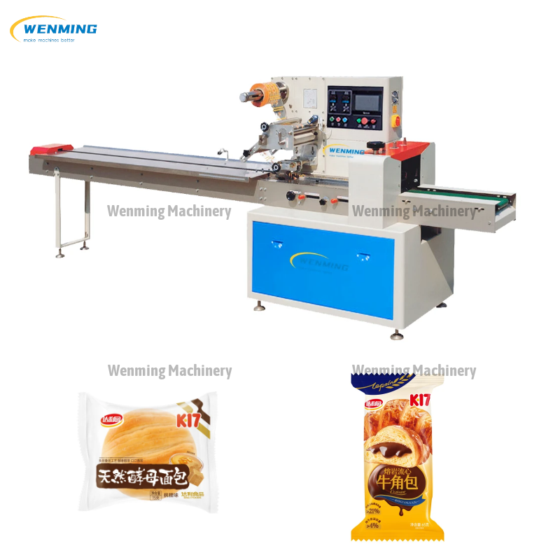 Bakery Pastry Cake Biscuit Pillow Wrapping Machine