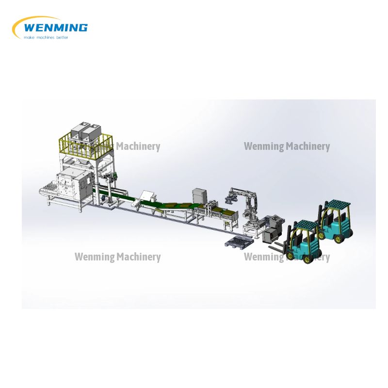 Versatile Automatic Feed Packing Line Palletized Packaging Line Wheat ...