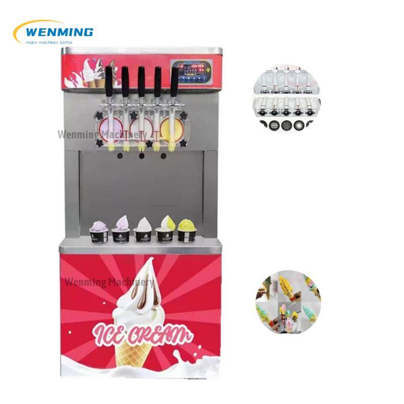 Vertical 7-Color Commercial Ice Cream Machine