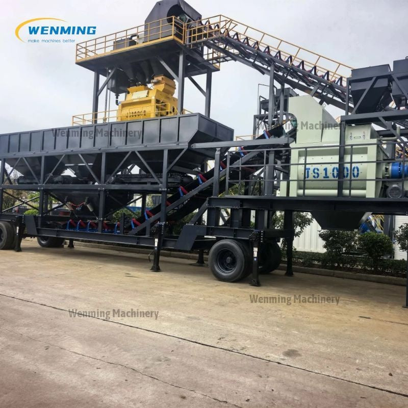 Mobile Concrete Batching Plant Mobile Concrete Plant with Twin-shaft C ...