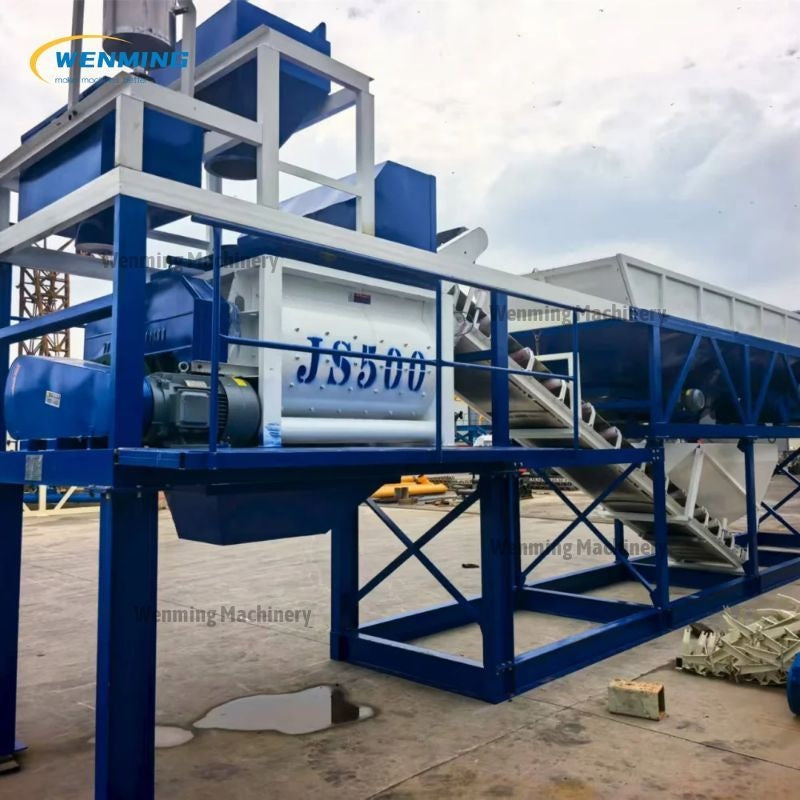 Mobile Concrete Batching Plant Mobile Concrete Plant with Twin-shaft Concrete Mixer