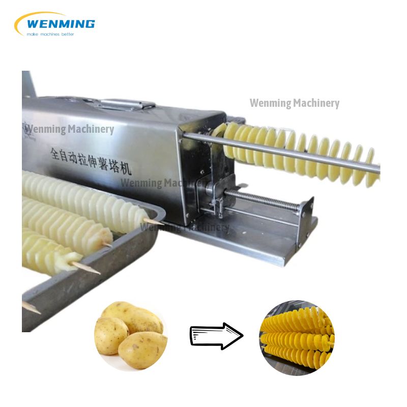 Automatic Stretch Stainless Steel Potato Slicer Chips Cutter Tornado Potato  Machine Spiral Twisted Potatoes On A Stick
