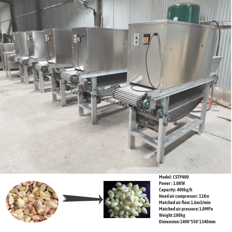 Garlic skin removing peeling machine