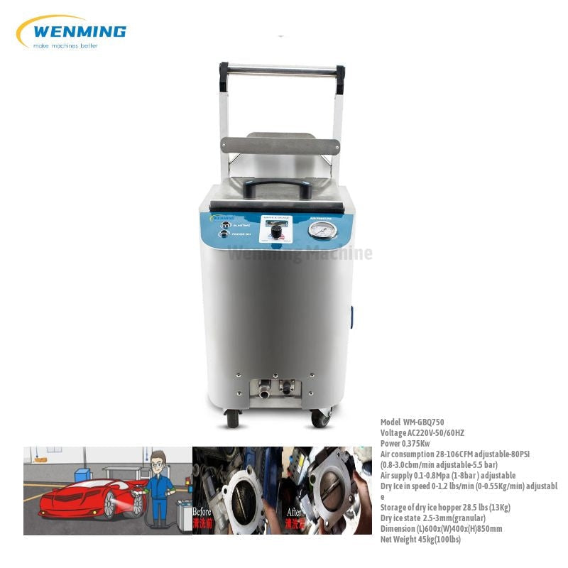 Dry Ice Blaster De-Carbon Cleaner Engine Intake Throttle Valve Cleaning  Machine